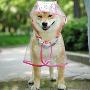 1pc Clear Transparent Hooded Pet Raincoat Poncho For Cats And Dogs